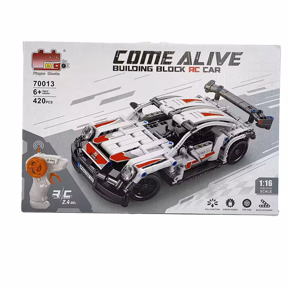 لگو ماشین پورشه سفید کنترلی 420 قطعه مقیاس 1/16 کد NO.70013