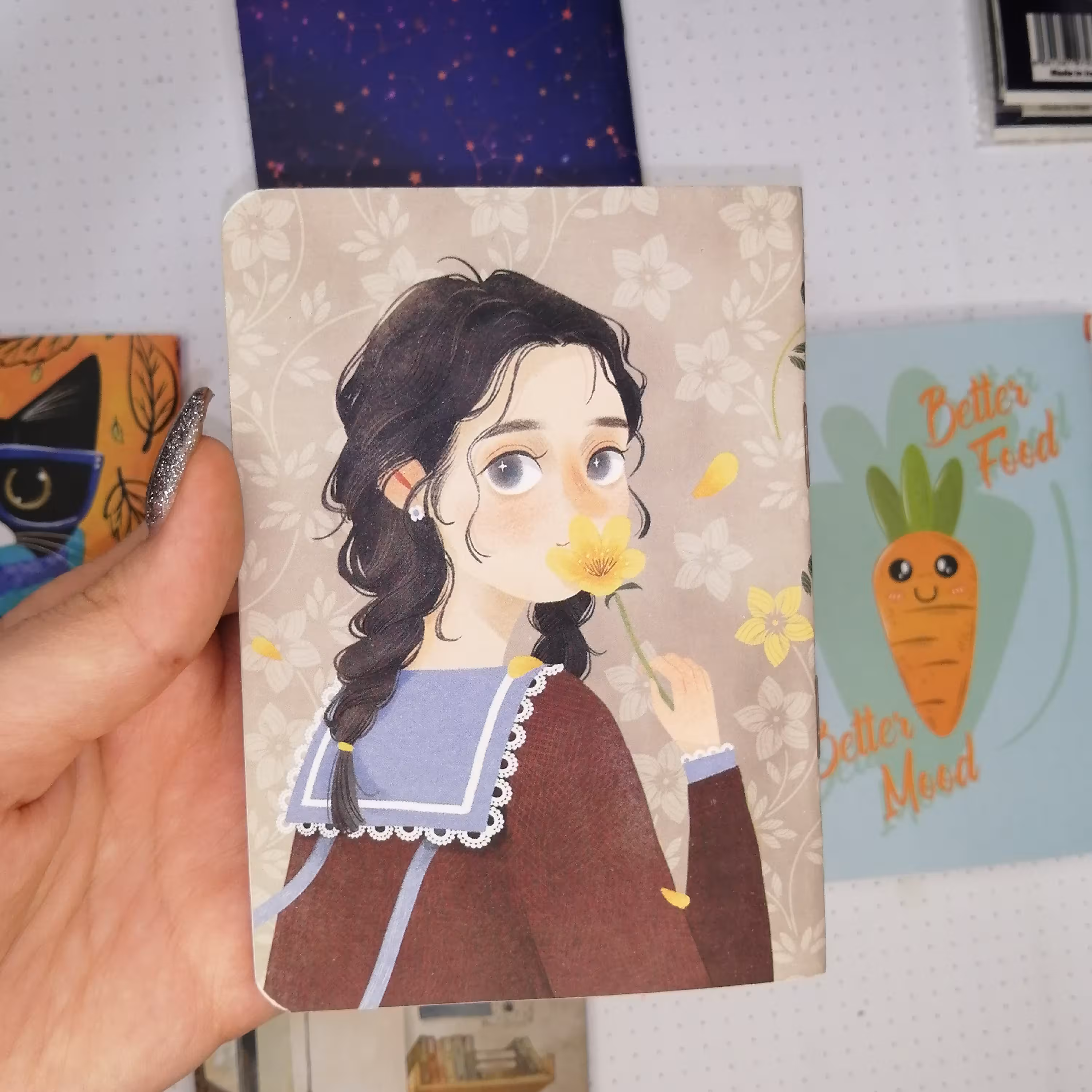 دفترچه یادداشت خط دار پاسپورتی سویل طرح دختر و گل 