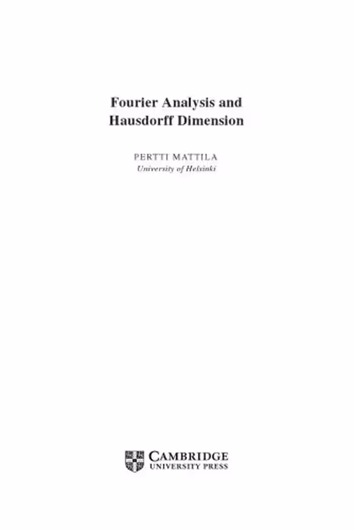خرید و دانلود نسخه کامل کتاب Fourier Analysis and Hausdorff Dimension