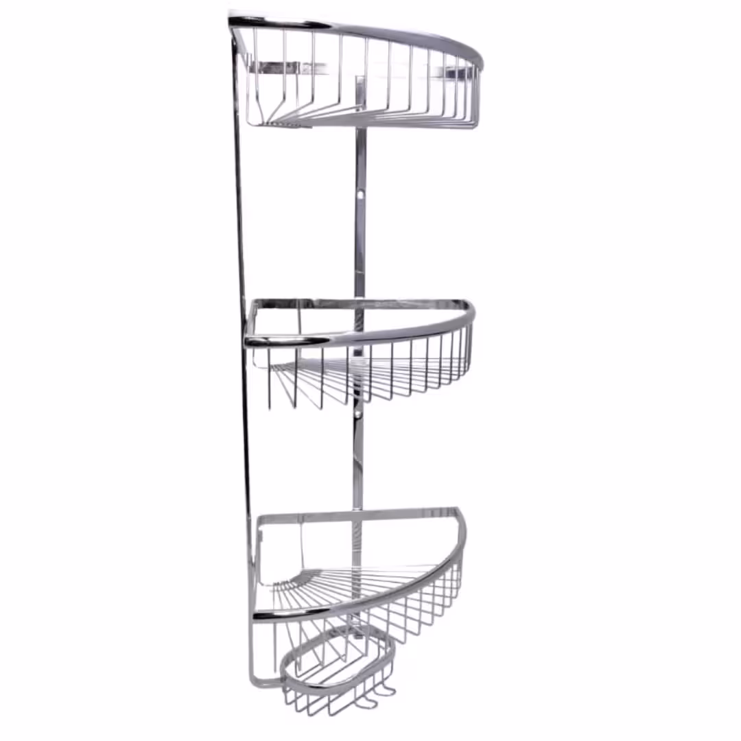 کنج حمام 3 طبقه الومینیوم رنگ کوره ای
