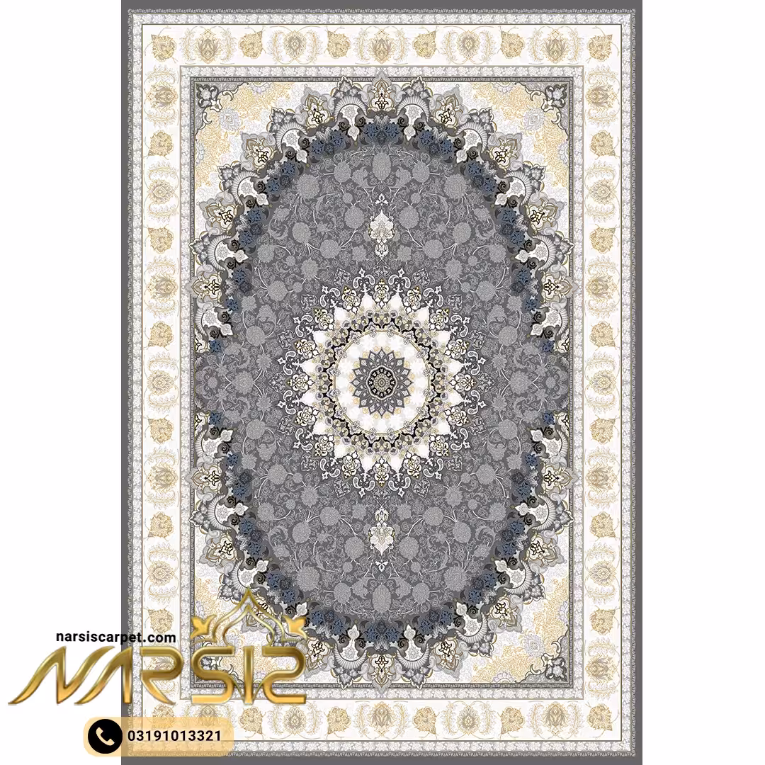 فرشینه فرش طرح عقیق زغالی کد 9064
