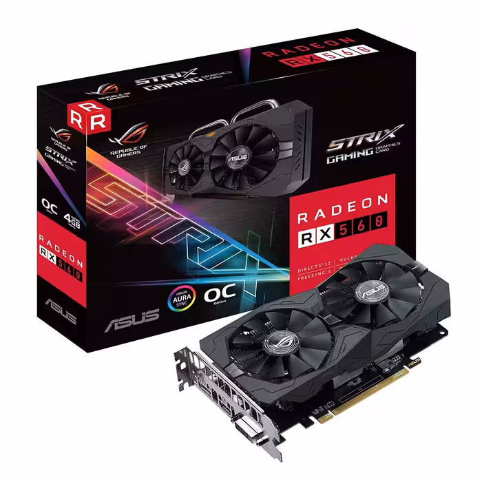 کارت گرافیک ایسوس VGA ASUS RADEON RX560 ROG STRIX OC 4GB