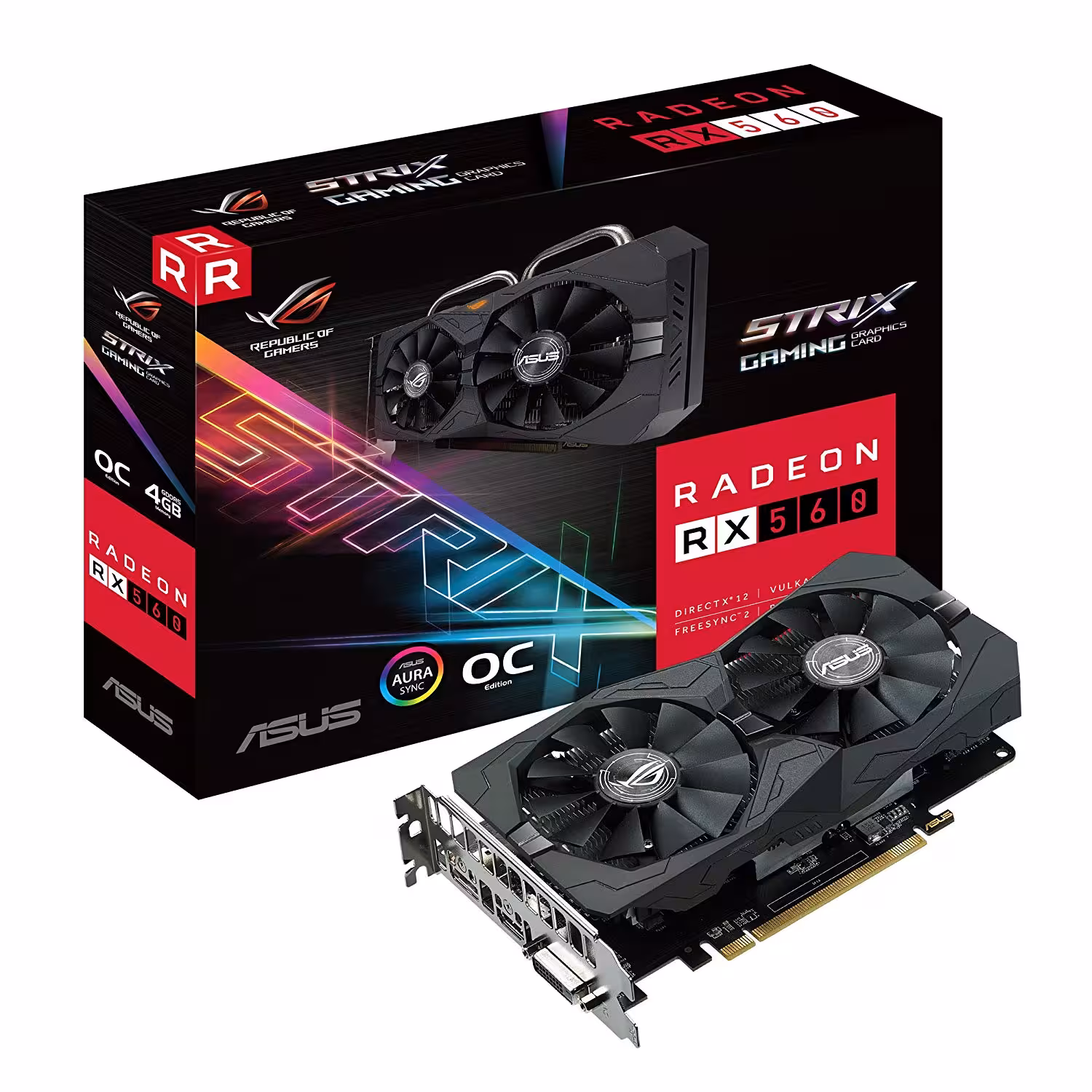 کارت گرافیک ایسوس VGA ASUS RADEON RX560 ROG STRIX OC 4GB