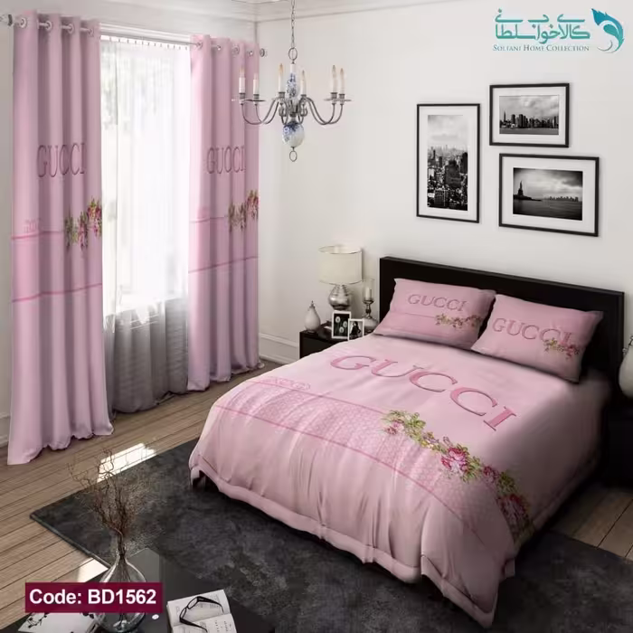 روتختی طرح گوچی صورتی دونفره کد BD1562