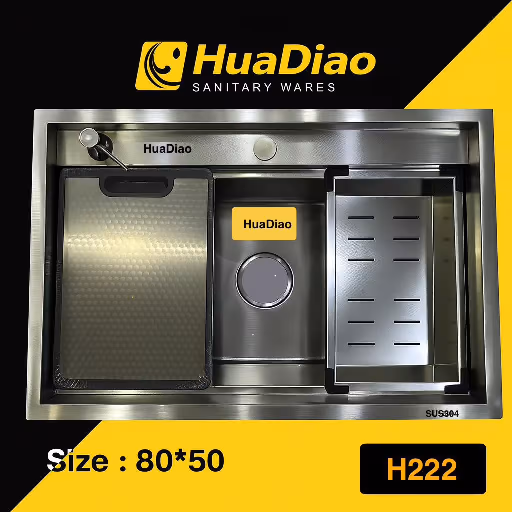 سینک باکسی دوپله هوادیائو سایز 80 دودی