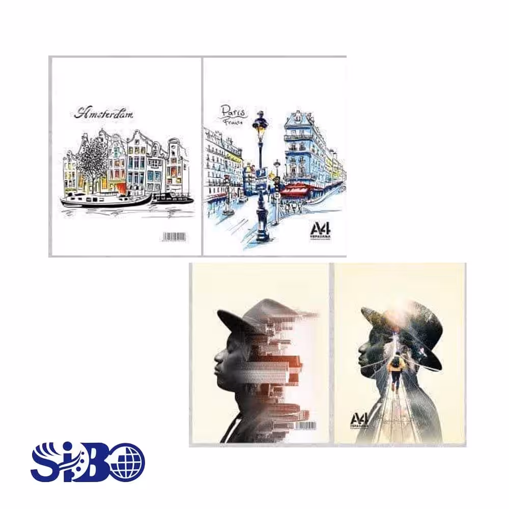 دفتر 80 برگ خط دار سیمی جلد طلقی مدل پسرانه کلاسیک