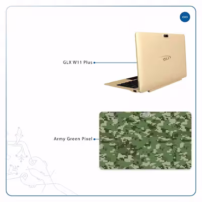 برچسب پوششی ماهوت مدل Army-Green-Pixel مناسب برای تبلت جی ال ایکس W11 Plus