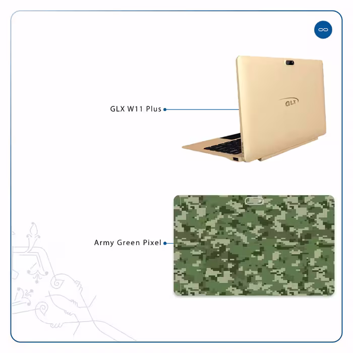 برچسب پوششی ماهوت مدل Army-Green-Pixel مناسب برای تبلت جی ال ایکس W11 Plus