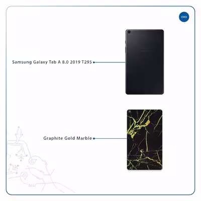 برچسب پوششی ماهوت مدل Graphite-Gold-Marble مناسب برای تبلت سامسونگ Galaxy Tab A 8.0 2019 T295