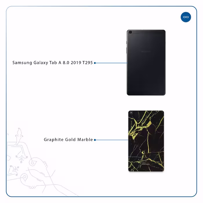 برچسب پوششی ماهوت مدل Graphite-Gold-Marble مناسب برای تبلت سامسونگ Galaxy Tab A 8.0 2019 T295