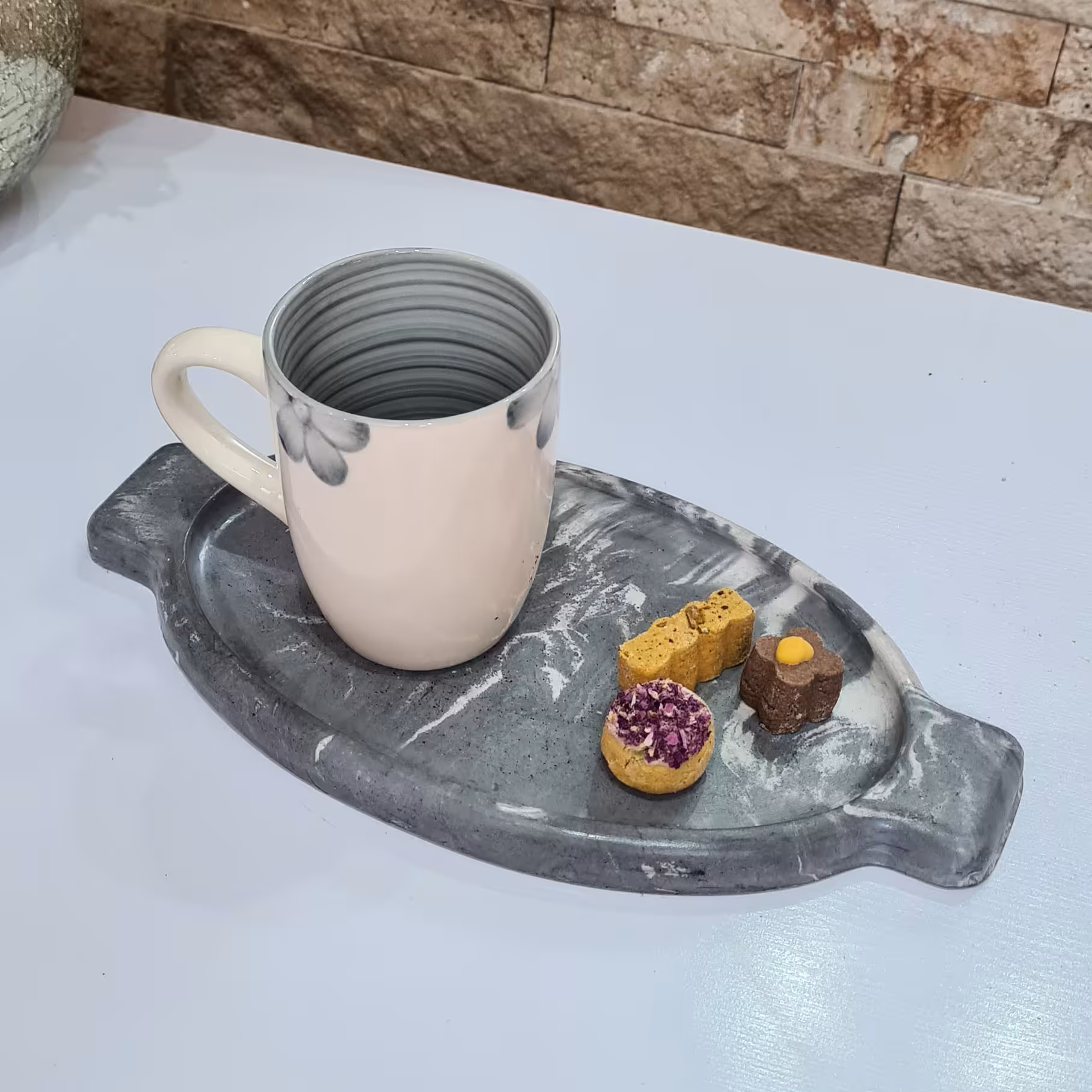 سینی طرح سنگ مرمر