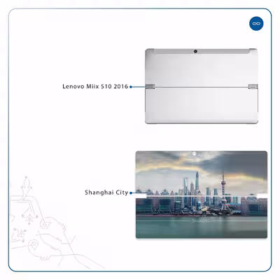 برچسب پوششی ماهوت مدل Shanghai City مناسب برای تبلت لنوو Miix 510 2016