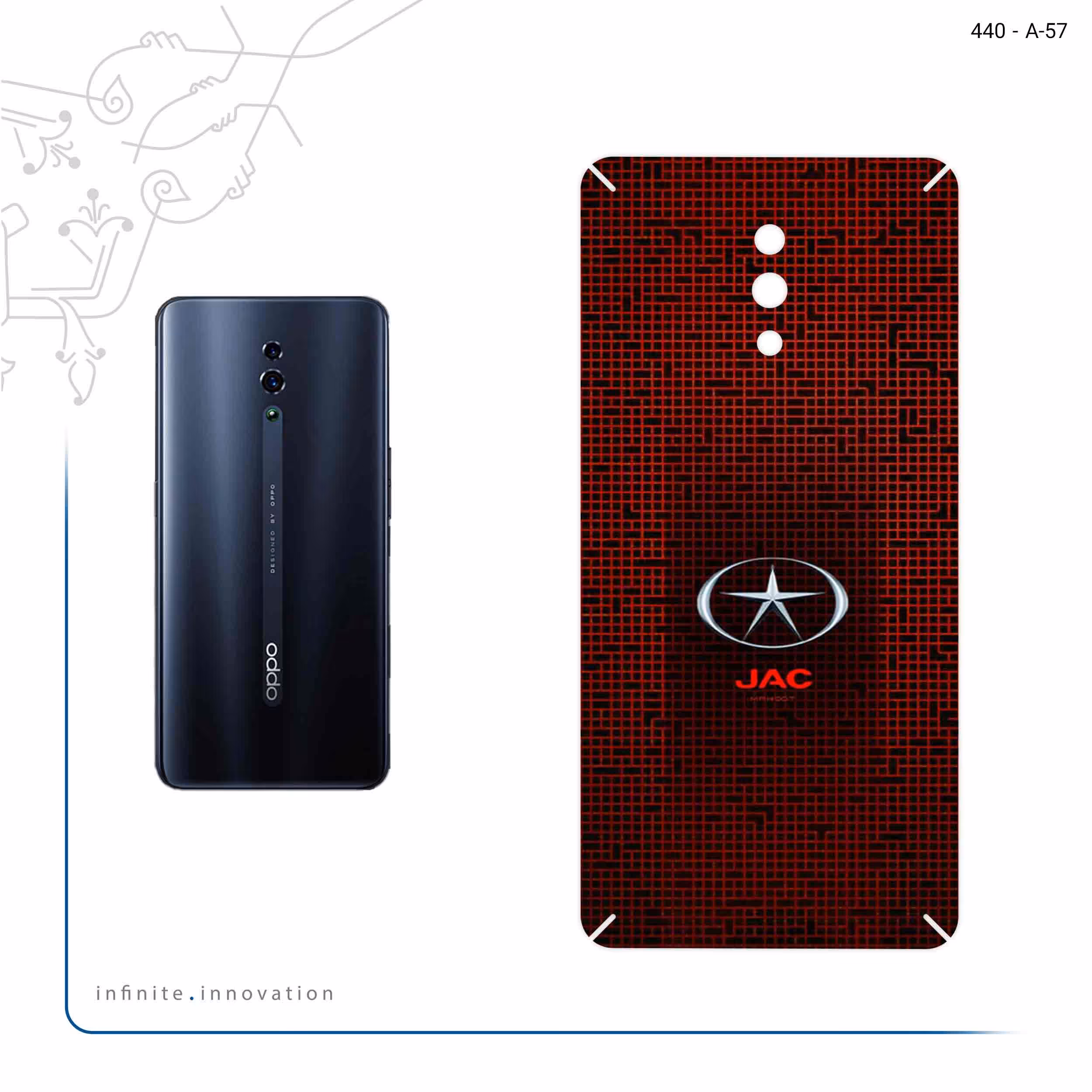 برچسب پوششی ماهوت مدل JAC مناسب برای گوشی موبایل اپو Reno