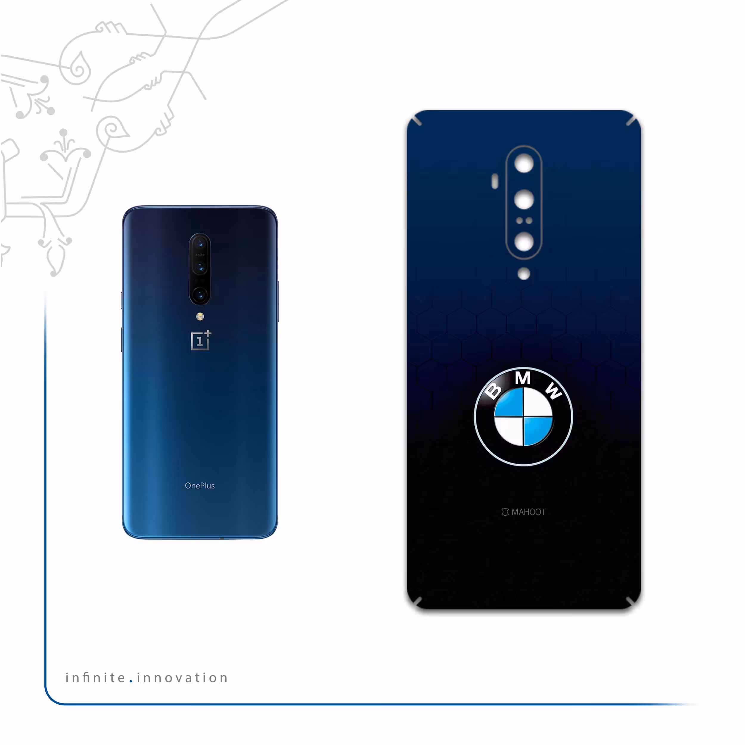 برچسب پوششی ماهوت مدل BMW مناسب برای گوشی موبایل وان پلاس 7T Pro