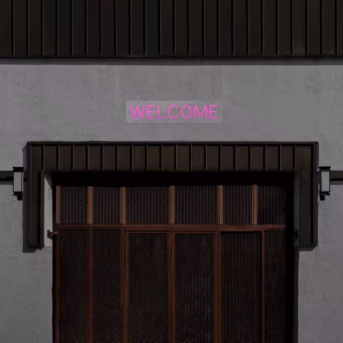 چراغ دیواری نئون دیزاین طرح Welcome_PN