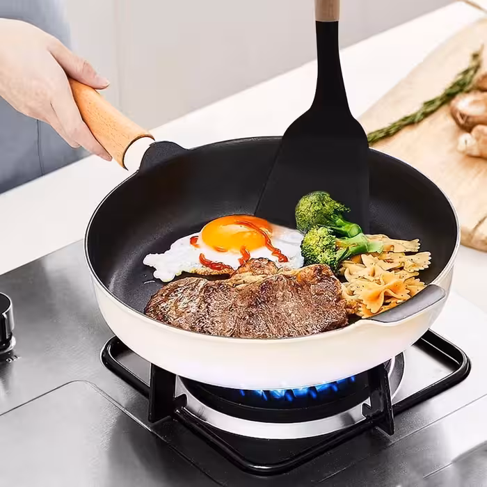 سرویس کفگیر و ملاقه  6 پارچه شنگیا مدل سیلیکونی