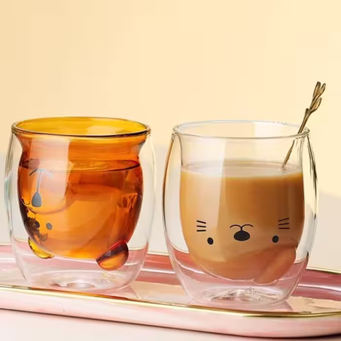لیوان مدل دوجداره طرح گربه