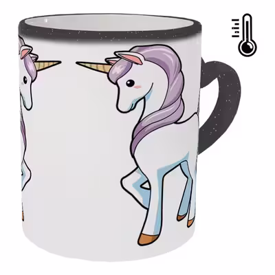 ماگ حرارتی مدل دسته قلبی اکلیلی طرح یونیکورن کد 35