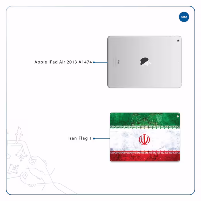 برچسب پوششی ماهوت مدل Iran-Flag-1 مناسب برای تبلت اپل iPad Air 2013 A1474