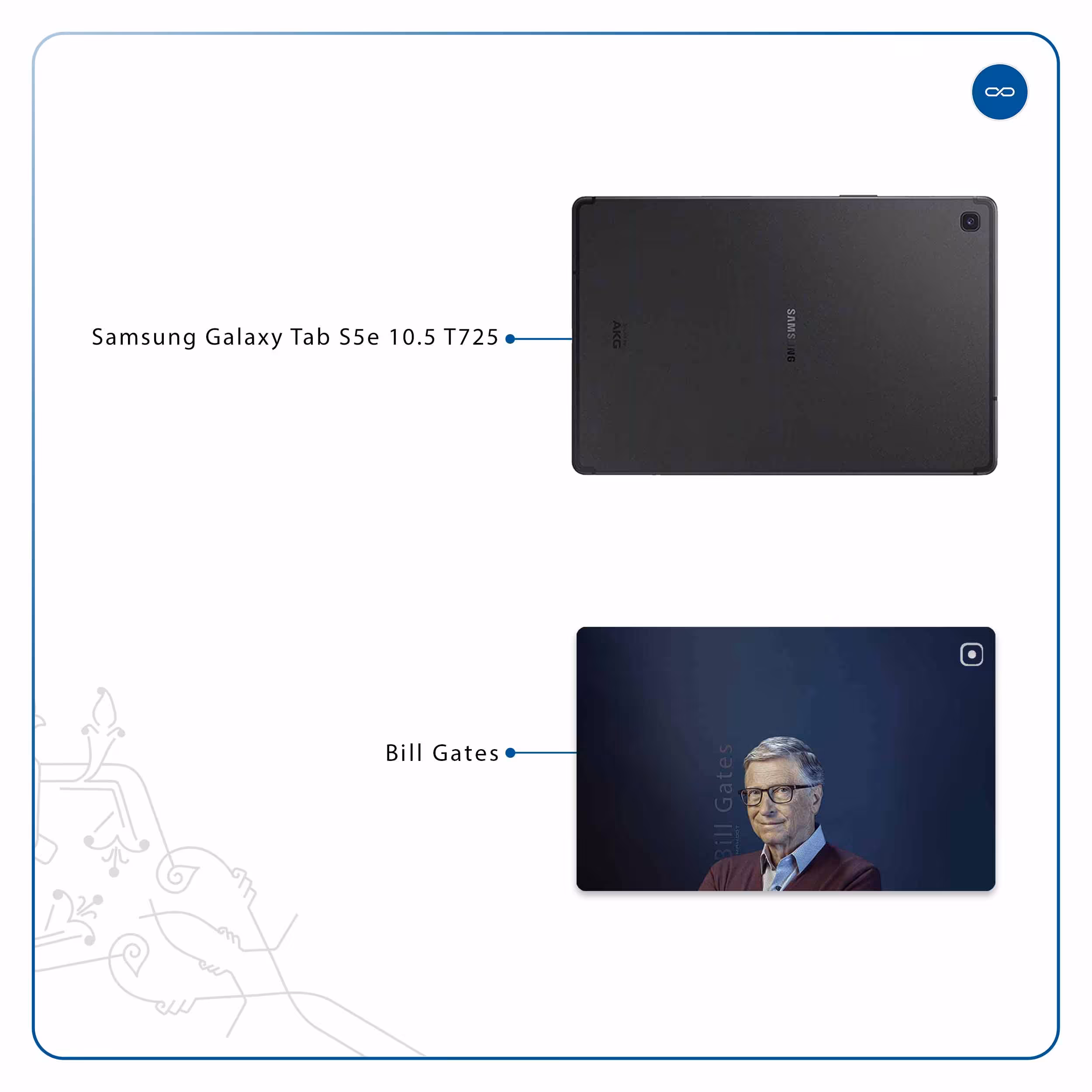 برچسب پوششی ماهوت مدل Bill Gates مناسب برای تبلت سامسونگ Galaxy Tab S5e 10.5 2019 T725