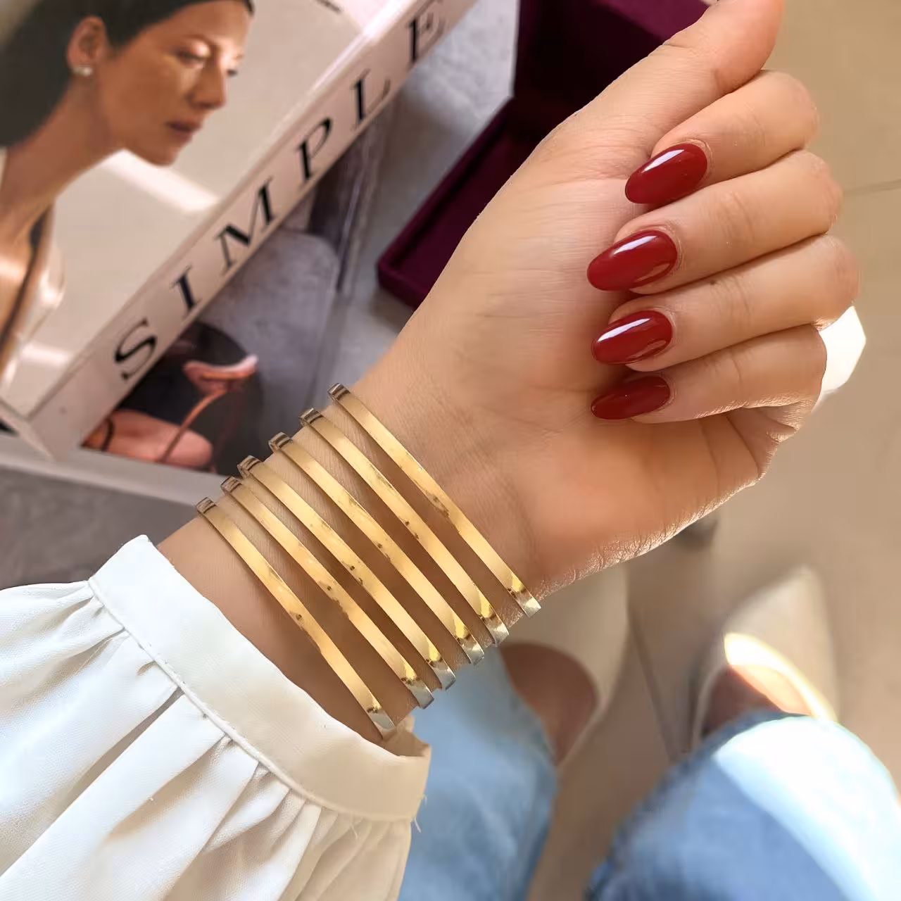 النگو آینه ای زنانه،طلا روس اصل، پک 6 تایی💍