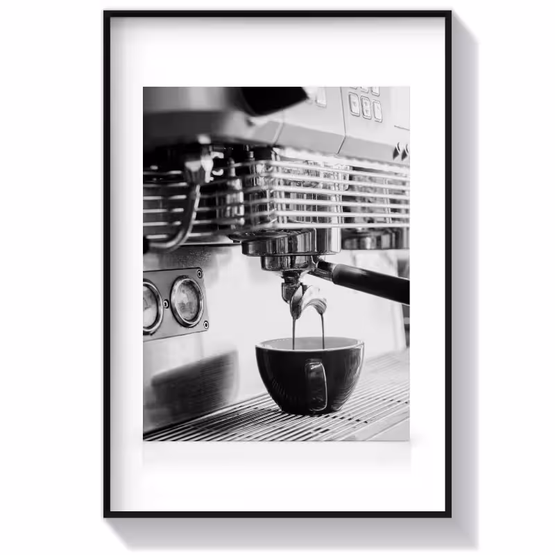 تابلو سیاه سفید طرح Espresso Brew