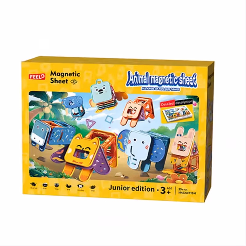 اسباب بازی کاشی های مغناطیسی حیوانات 30 تکه فیلو FEELO کد FL1504