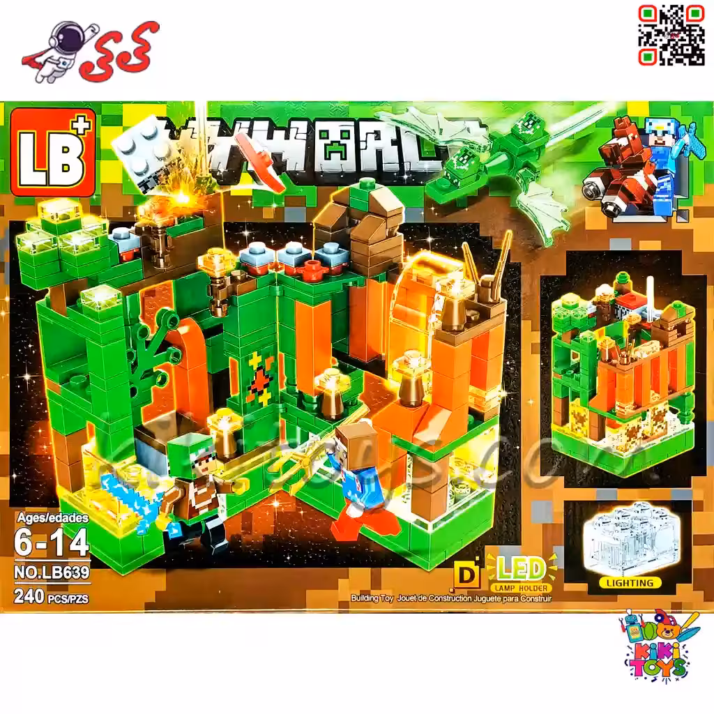 لگو ماینکرافت خانه سازی و اژدهای سبز با 2 مینی‌فیگور LB639D