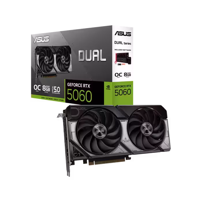 کارت گرافیک ایسوس Dual GeForce RTX 5060 8GB GDDR7 OC - فروشگاه اینترنتی طیف سنتر