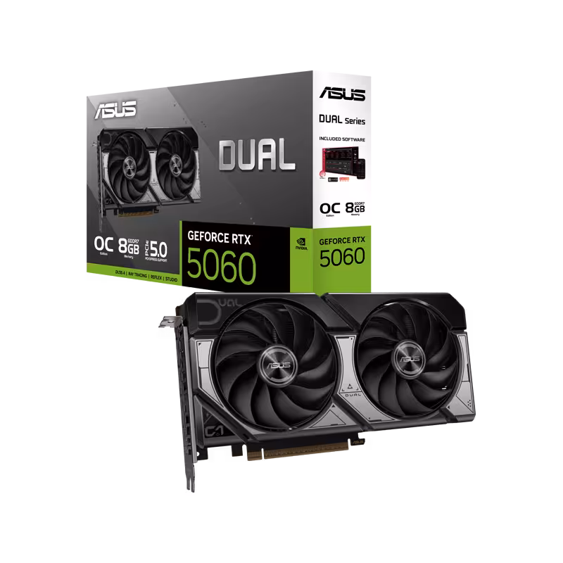 کارت گرافیک ایسوس Dual GeForce RTX 5060 8GB GDDR7 OC - فروشگاه اینترنتی طیف سنتر