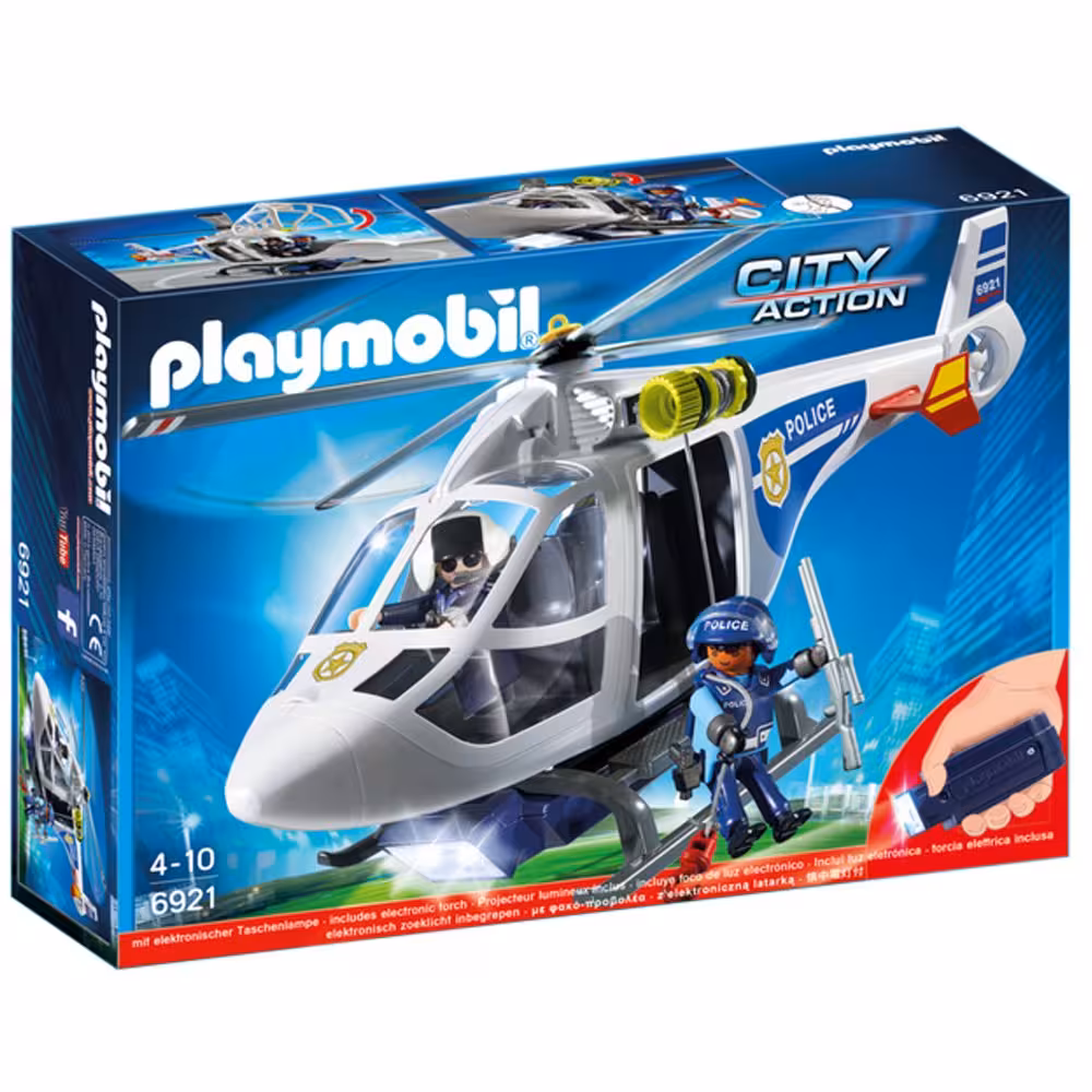 پلی موبیل مدل Police Helicopter with LED 6921