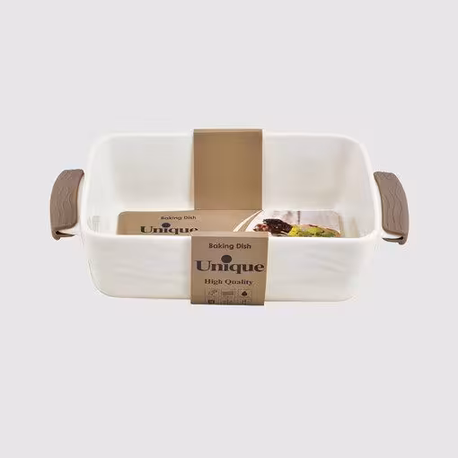 ظرف پخت و پز سرامیکی دسته سیلیکون یونیک کد 1055