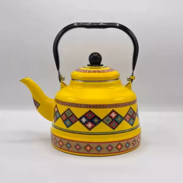 کتری لعابی مراکشی 2/5 لیتر زرد 332601