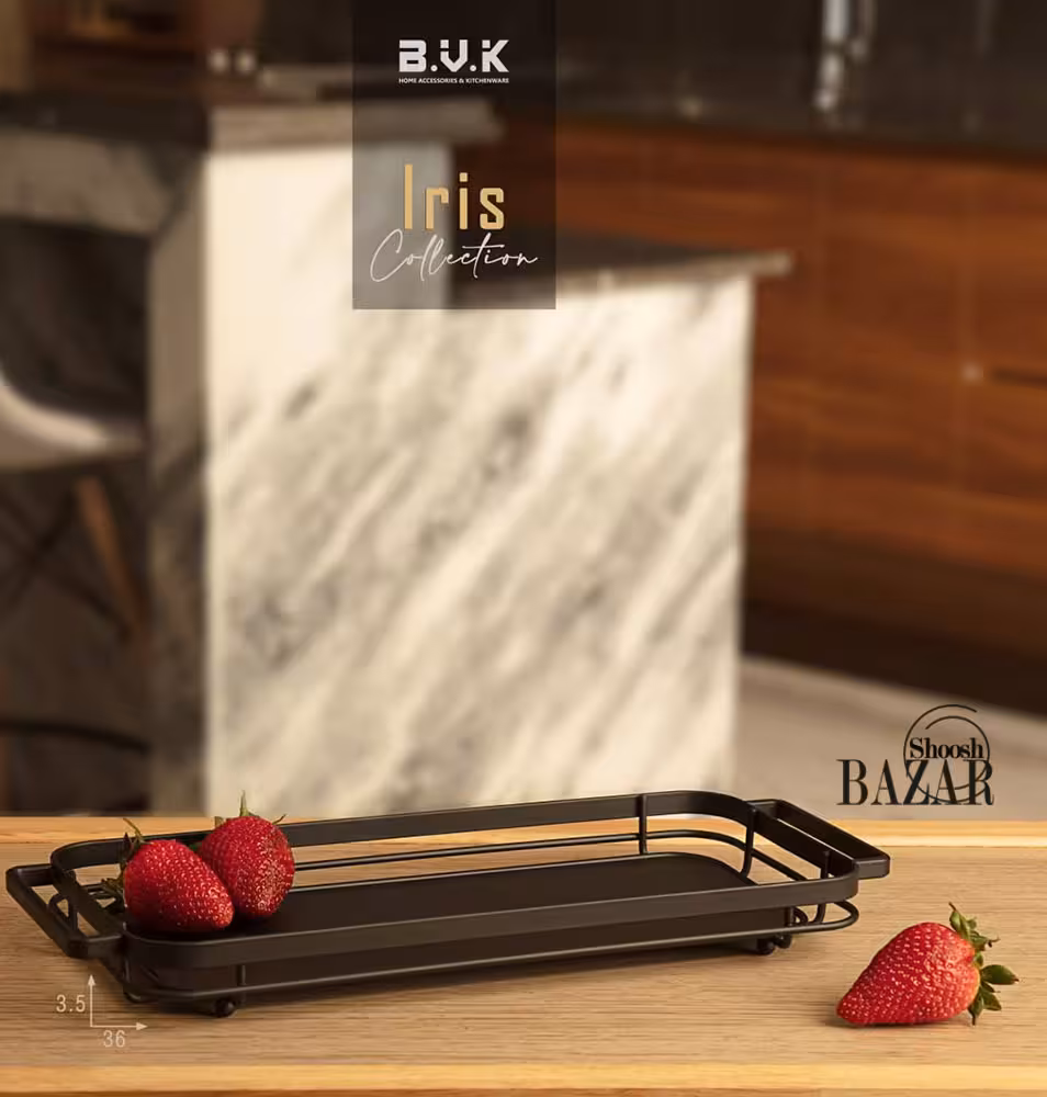 سینی فلزی مستطیل کوچک بی وی کی کد 406332 کالکشن آیریس