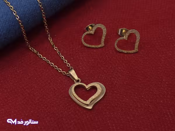 نیم ست طرح قلب شاین دار N8165