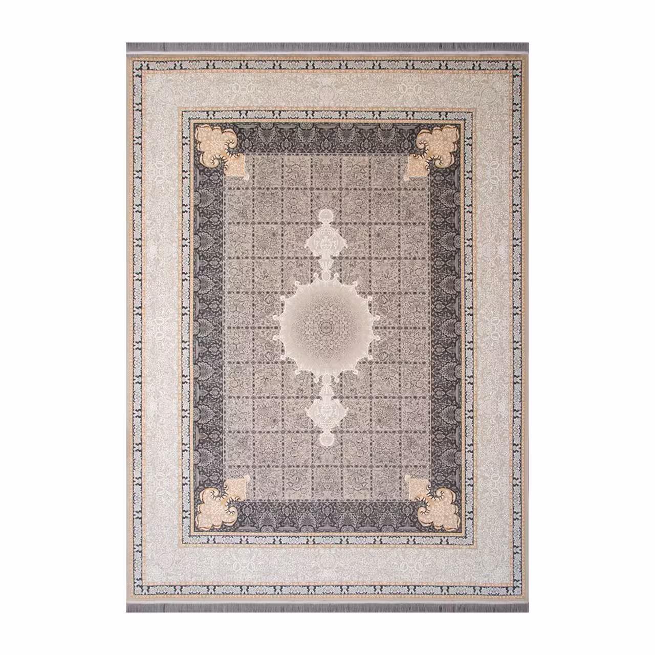 فرش ماشینی مدل هلنا نقره ای