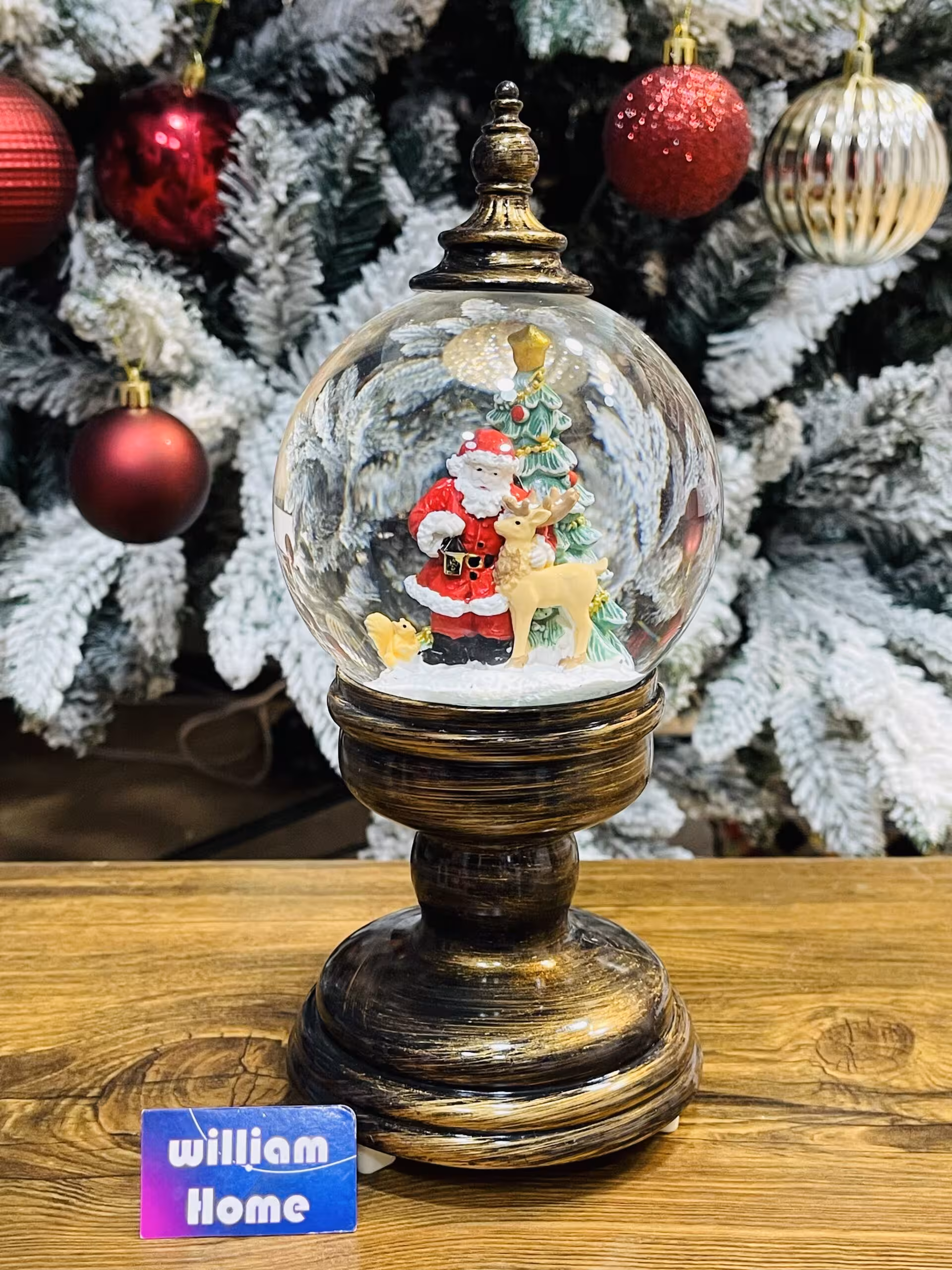 گوی موزیکال بابانوئل کریسمس پایه دار 165-7