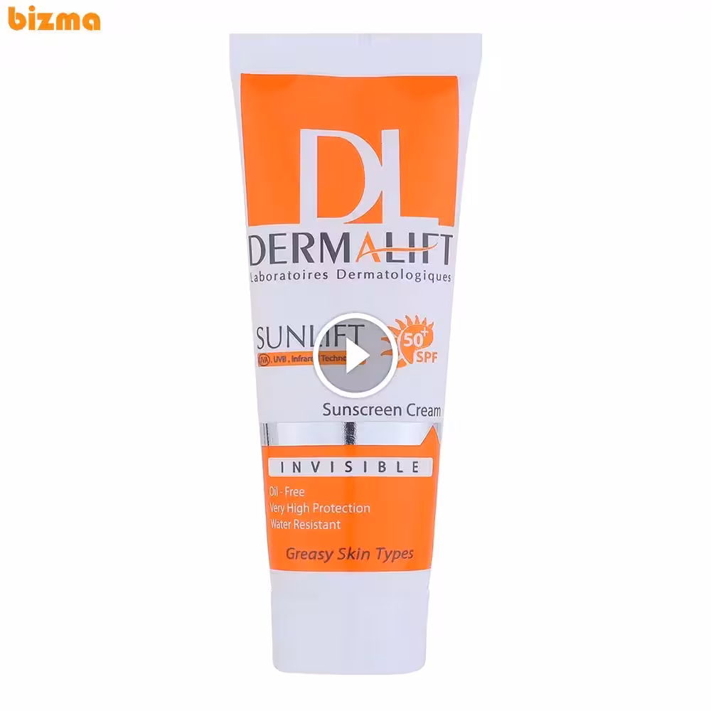 کرم ضدآفتاب بی‌رنگ درمالیفت Sunlift SPF50 مناسب پوست‌ چرب حجم 40 میلی‌لیتر