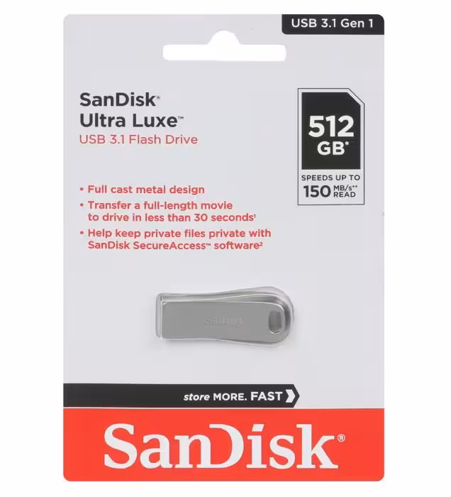 فلش مموری سن دیسک مدل Ultra Luxe USB 3.1  ظرفیت 512 گیگابایت