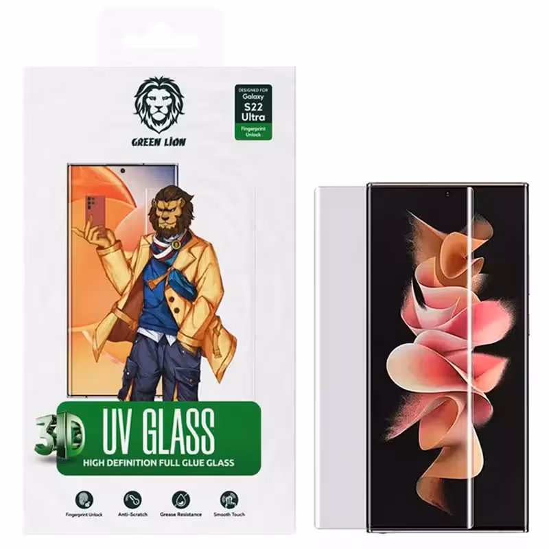 محافظ صفحه نمایش گرین لاین مدل 3D-UV مناسب برای گوشی موبایل سامسونگ Galaxy S22 Ultra