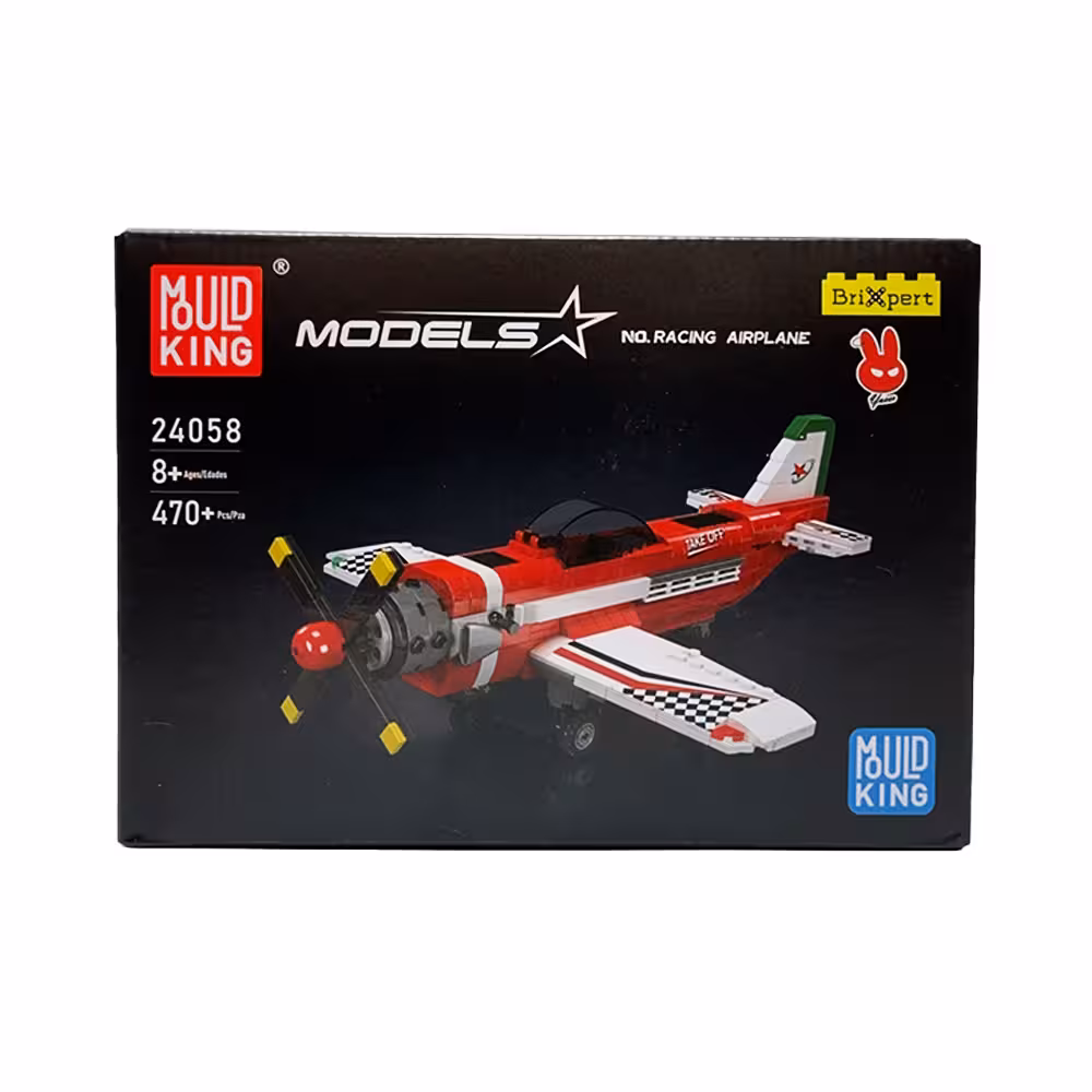 لگو هواپیما مسابقه ای سفیدقرمز برند Mould King  و 470 قطعه کد NO.24058