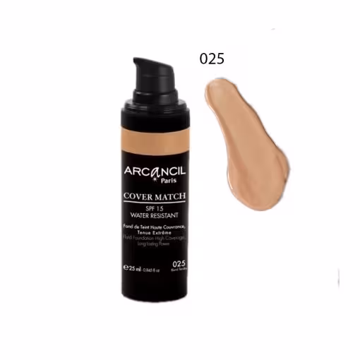 کرم پودر کاورمچ آرکانسیل 025 ARCANCIL COVER MATCH FLUID FOUNDATION