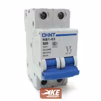 کلید مینیاتوری AC دو پل 25 آمپر 6kA تیپ C چینت سری NB1