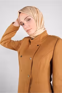 مانتوی کشن‌دار با کمر بند 90116 - 10055