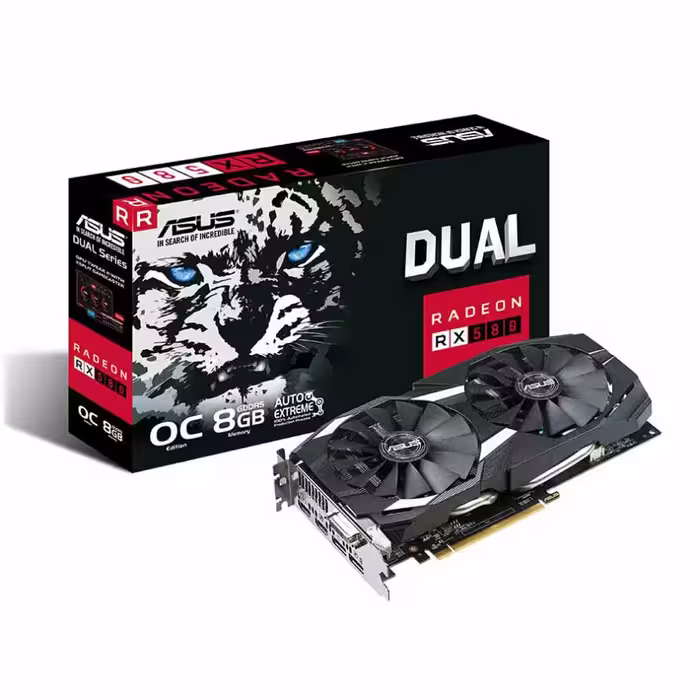 خرید کارت گرافیک ایسوس Graphics ASUS DUAL RX580 O8G با بهترین قیمت