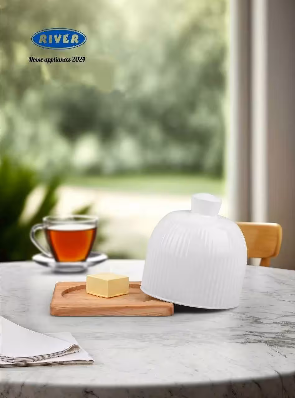 کره خوری گلس کالر با زیره چوبی سفید ریور کد 3921W