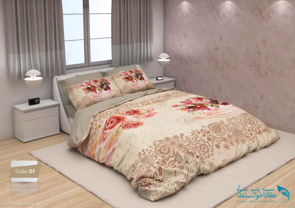 روتختی دو نفره طرح فلاور برند ترکسان کد D7