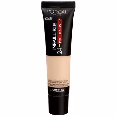 کرم پودر مات اینفالیبل اورال رنگ نچرال رز 24 ساعته L&#039;Oreal Infallible 24H Matte Cover Foundation 155 NATURAL ROSE