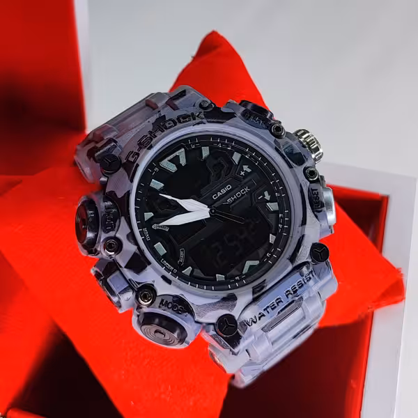 ساعت مچی جی‌شاک دو زمانه ارتشی خاکستری G-Shock (دو موتوره)