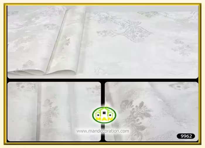 کاغذ دیواری آنجل مدرن داماسک طوسی